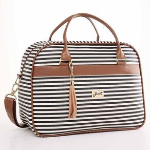 Bolsa de Maternidade Just Baby Liverpool Branco e Preto