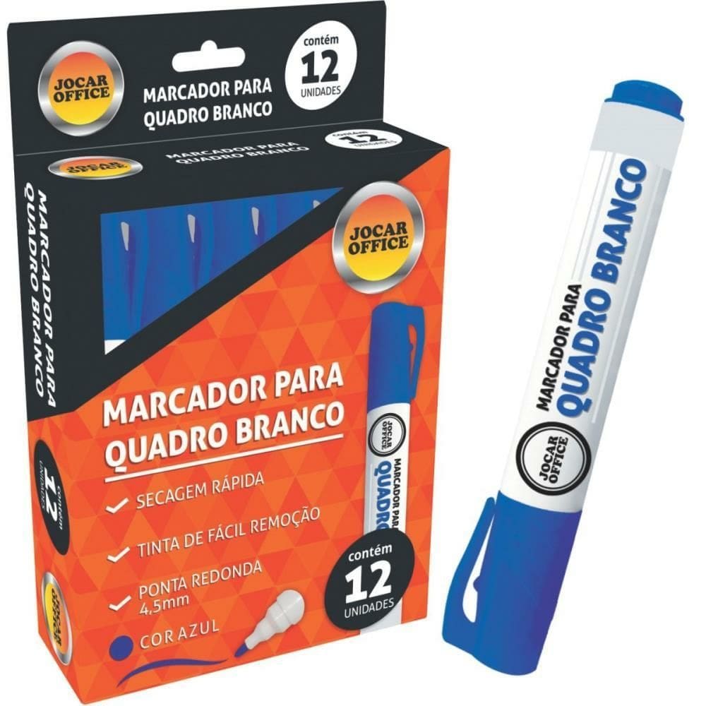 Pincel para Quadro Branco Jocar Azul 12 unid - Leonora