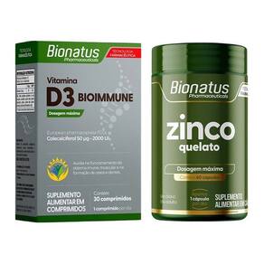 Zinco Quelato + Vitamina D3 Bionatus 30 Comprimidos