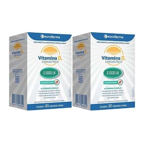 KIT 2 Vitaminas D3 2.000UI Eurofarma 30 cápsulas