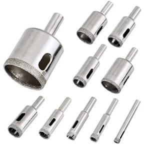 Kit 10 Broca Serra Copo Diamantadas Lorben 6 a 30mm Fura Vidro Mármore Piso Cerâmica Granito