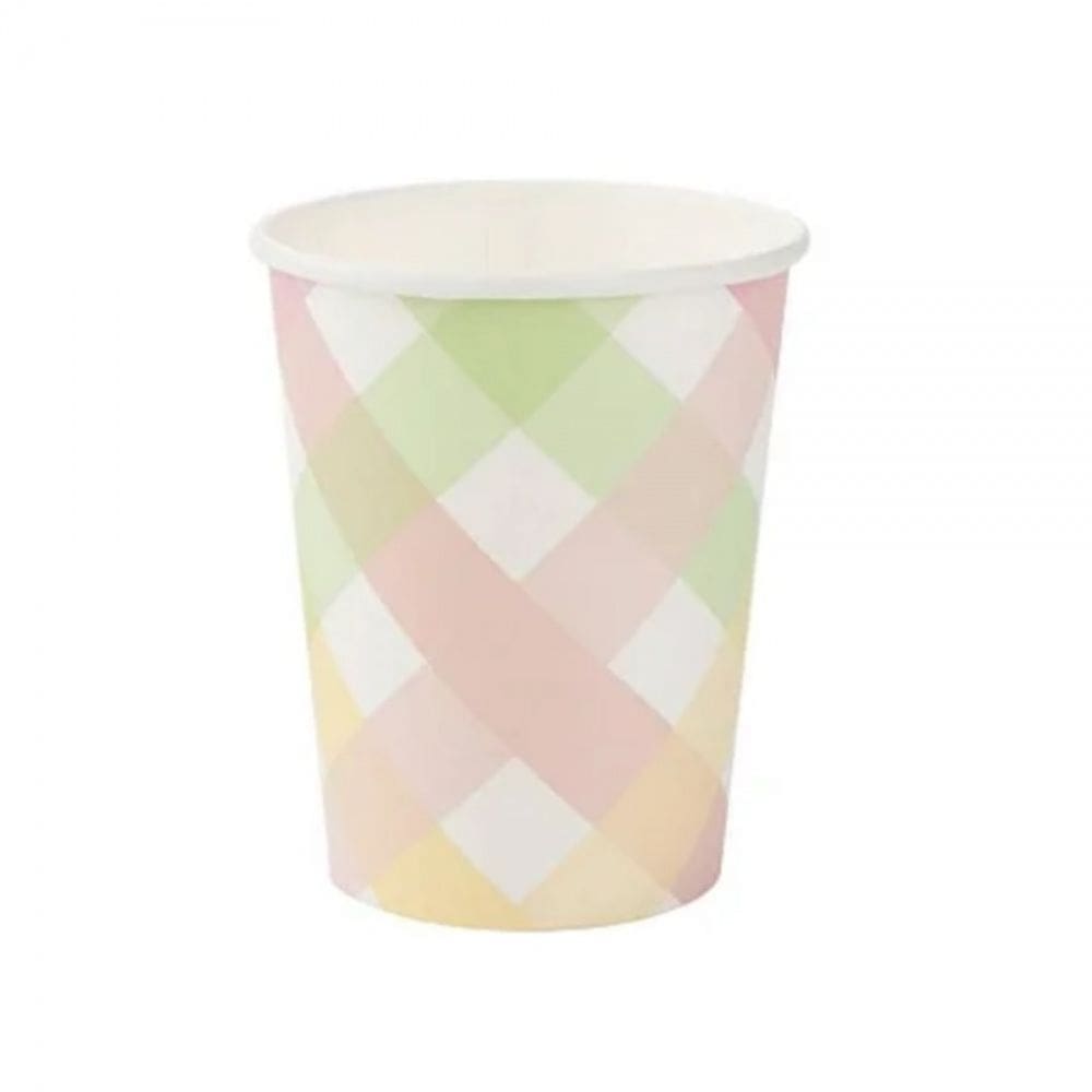 Copo De Papel Silver Xadrez Colorido 270ml 10un