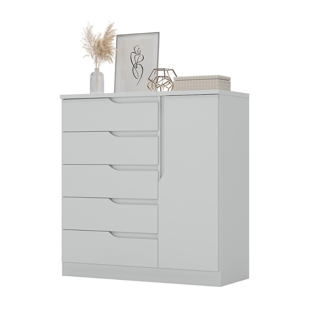 Comoda Paris Quarto Com 5 Gavetas e 1 Porta