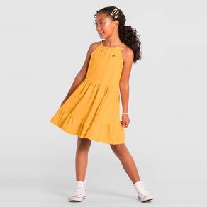 Vestido infantil menina de borboleta Brandili Amarelo