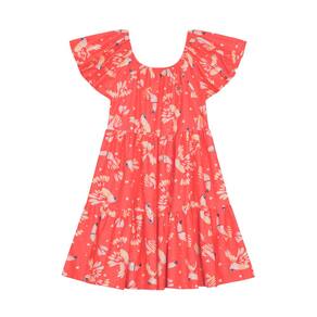 Vestido Infantil Menina em Cotton - Vermelho - Brandili
