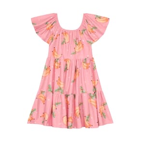 Vestido Infantil Menina em Cotton - Rosa - Brandili