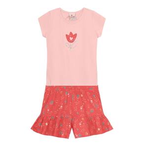 Conjunto Infantil Menina Brilhante De Flores Rosa Brandili