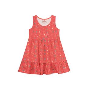 Vestido Infantil Menina Florzinhas Delicadas Vermelho