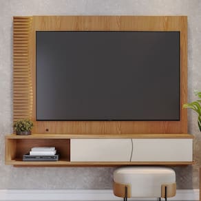 Painel Ripado para TV até 65 Polegadas com LED 2 Porta Egeu Colibri