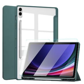 Capa Acrílica Slot Caneta Samsung Tab S9+ X816 Verde Dark 12