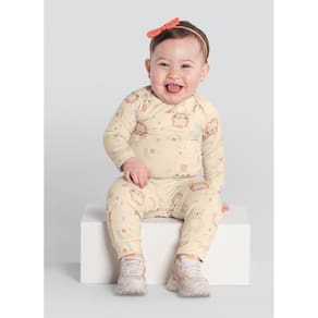 Calça Jogger Bebê De Bichinhos Térmica Natural
