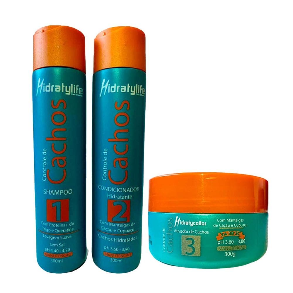 Kit Shampoo Condicionador e Ativador Mairibel 300ml 3A/3B/3C