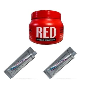 Kit Vermelho Intenso 01 Masc 250g e 02 Tinta N66.66 Mairibel