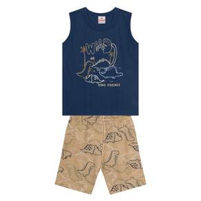 Conjunto Infantil Menino De Dinossauros Em Puff Brandili