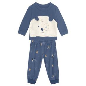 Conjunto Menino Em Moletom De Cachorrinho Brandili Baby Azul