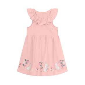 Vestido Bebê Menina Coelhinho Rosa Brandili