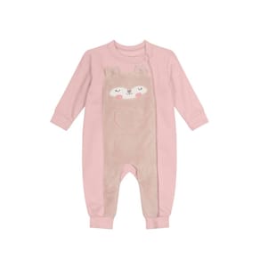Macacão Bebê Menino Ursinho Brandili Baby Rosa