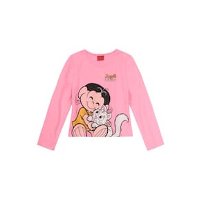 Blusa infantil menina Turma da Mônica Brandili Rosa