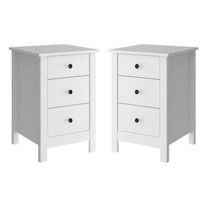 Mesa de Cabeceira Ditália Conjunto c 2 un DM-113 Branco cozy