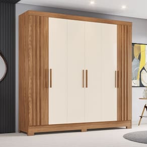 Guarda Roupa Casal Flex Ripado 6 Portas com Pés B367 Henn