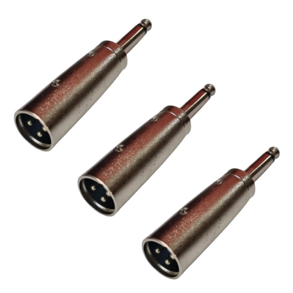 Kit 3 Plug Adaptador Xlr Macho Para P10 Mono Profissional