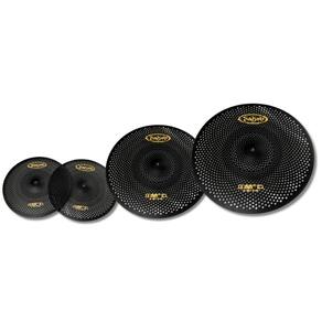 Kit Pratos Hero Mute Bk Par Chimbal 14 + Crash 16 + Crash 18