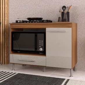 Balcão para Cooktop com Tampo 1 Porta e 1 Gaveta Indekes