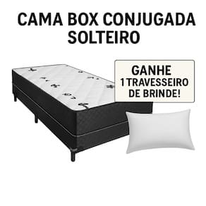 Cama Box Solteiro Conjugada 88x188cm com Travesseiro
