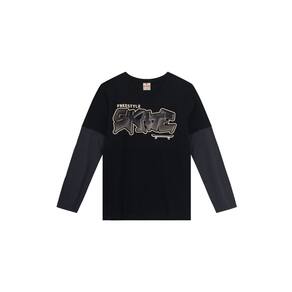Camiseta Infantil Menino De Skate Preto Brandili