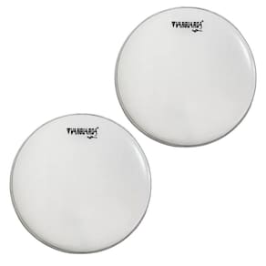 Kit 2 Pele 18`` Bumbo Surdo Leitosa Vanguarda Aro Grosso