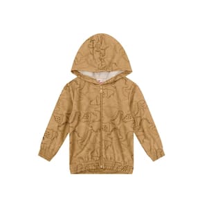 Jaqueta Infantil Menino De Dinossauros Marrom Brandili