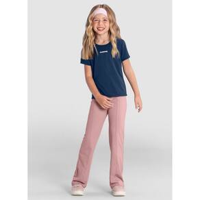 Calça Flare Infantil Menina Esportiva Rosa Brandili