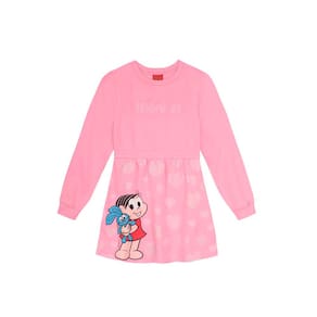 Vestido infantil menina Turma da Mônica Brandili Rosa
