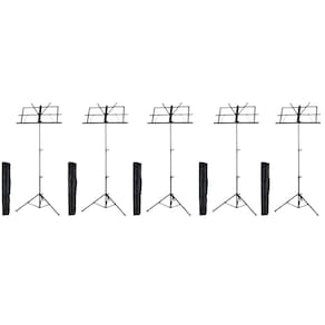 Kit 5 Estante De Partitura Desmontável Preta Com Bag Smart