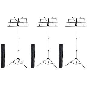 Kit 3 Estante De Partitura Desmontável Preta Com Bag Smart
