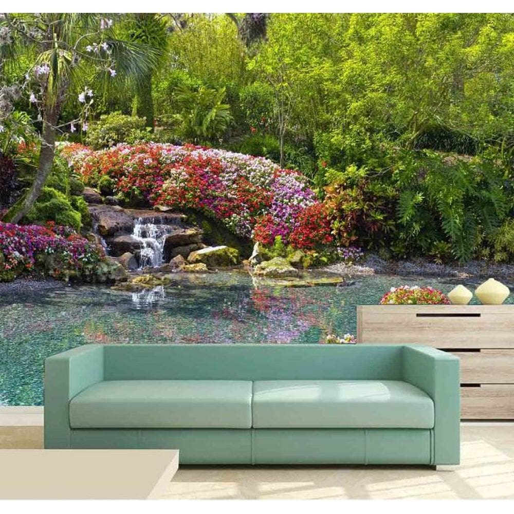 Papel Parede Painel Fotográfico Cachoeira 3D 3,75M² Na 072