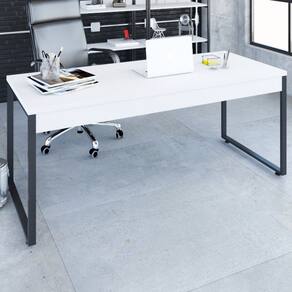 Mesa Escrivaninha Kuadra Branco Chess/Preto 16331 - Compace