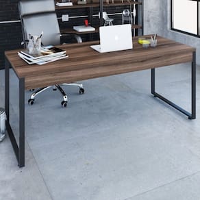 Mesa Escrivaninha Kuadra Nogal/Preto 16331 - Compace