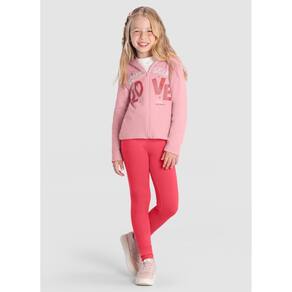 Conjunto Infantil Menina Escrita Em Glitter Rosa Brandili