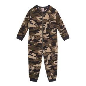 Macacão pijama infantil de dinossauro Brandili Verde