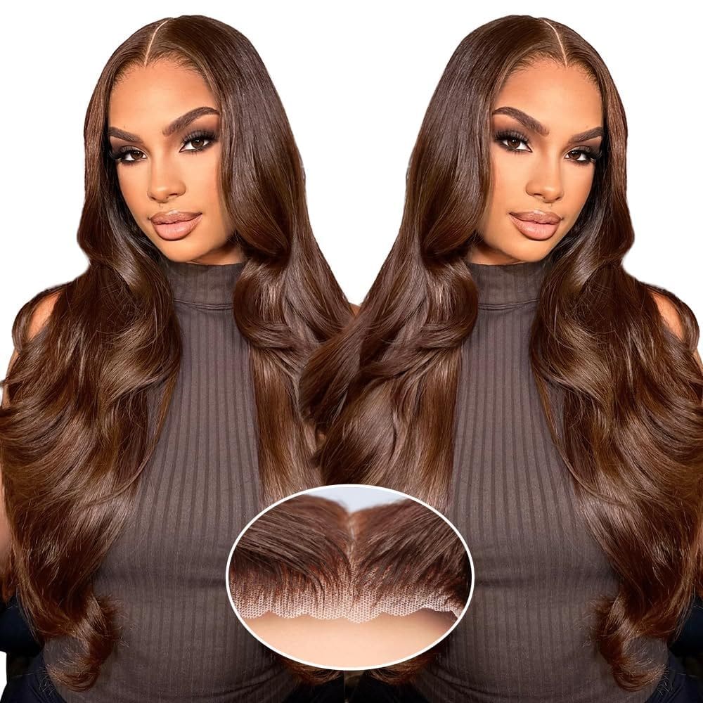 Peruca JKD Wear and Go Glueless Human Hair 28" Brown Body Wave