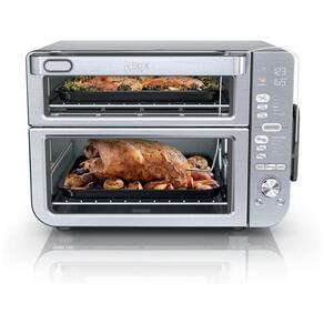 Forno Elétrico de Bancada 12 em 1 com Tecnologia DualZone e Air Fryer, Aço Inoxidável, 110V 1800W, Ninja DCT651, Prata