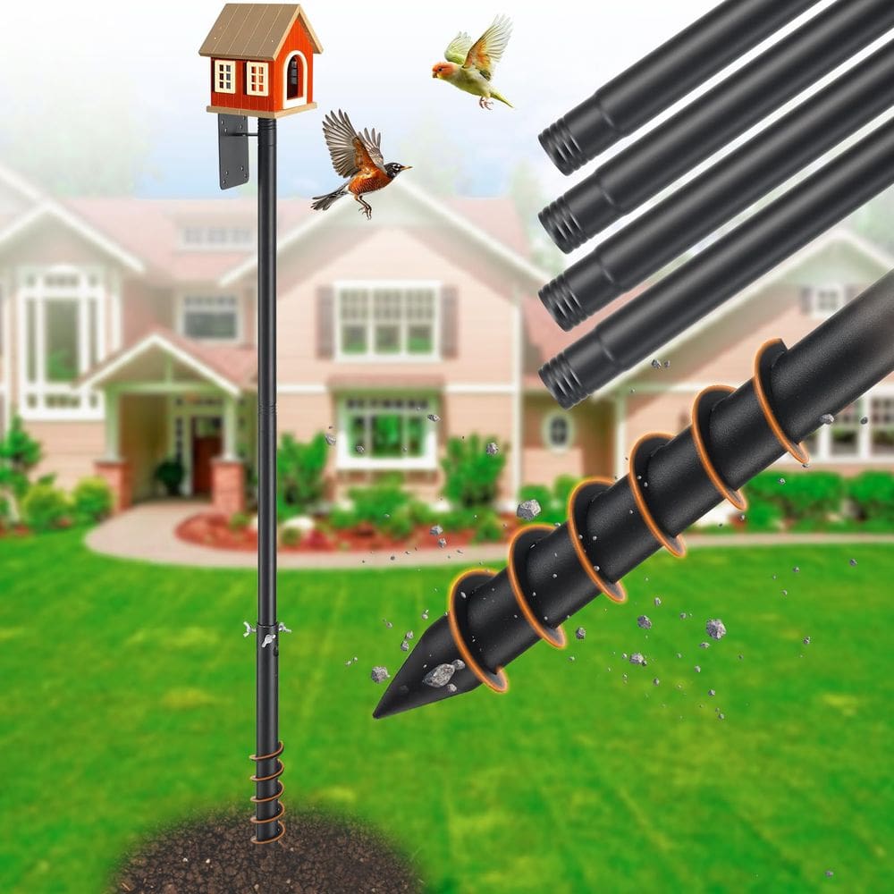 Suporte de casa Bird House Pole Bluebird House 117 cm em aço inoxidável