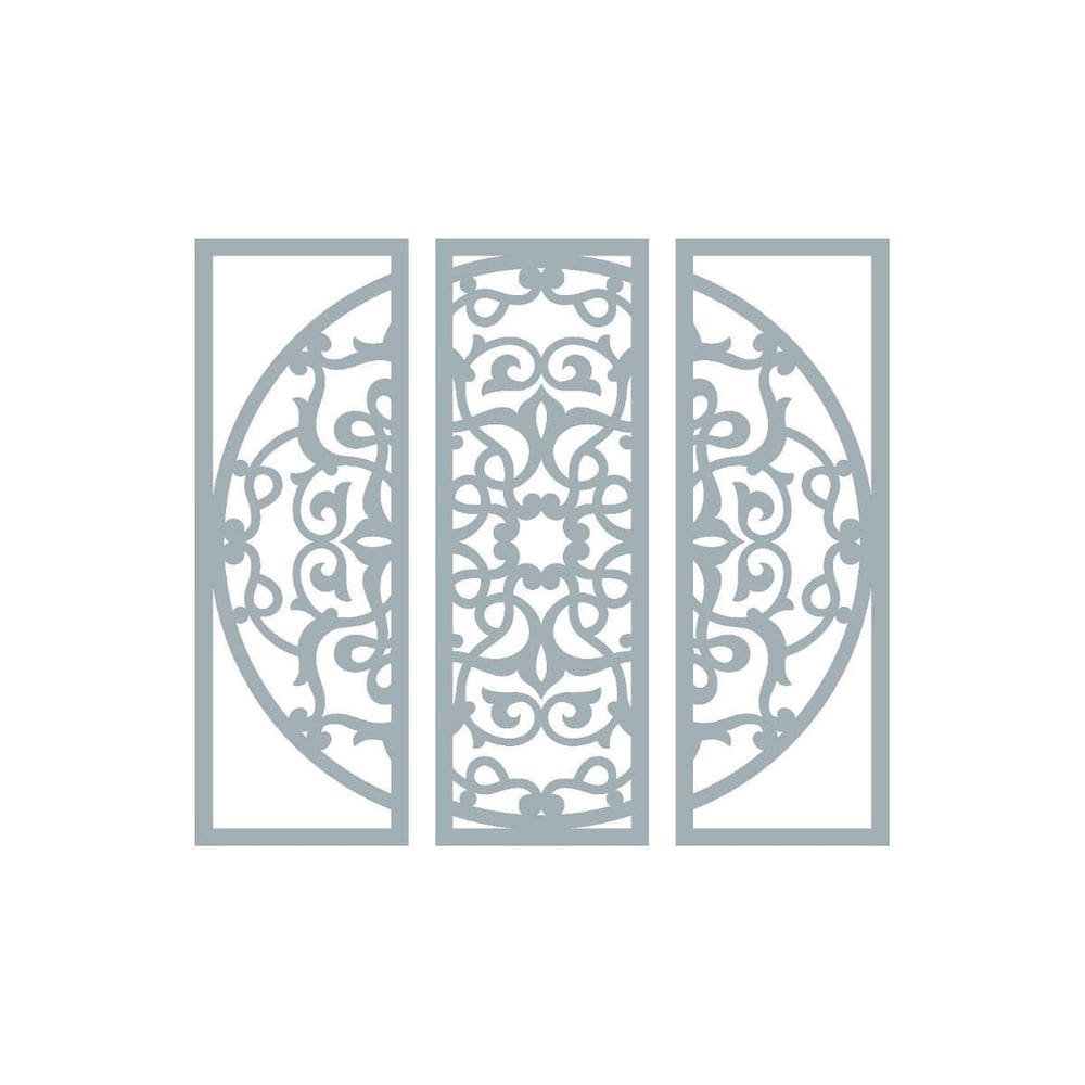 Quadro Decorativo Cinza Mdf Globo Arabesco 40X20Cm