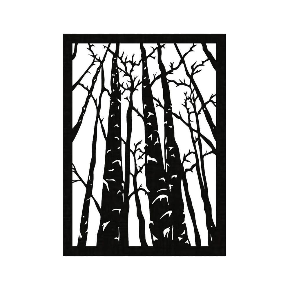 Quadro Decorativo Preto Mdf Arvores 40X20Cm