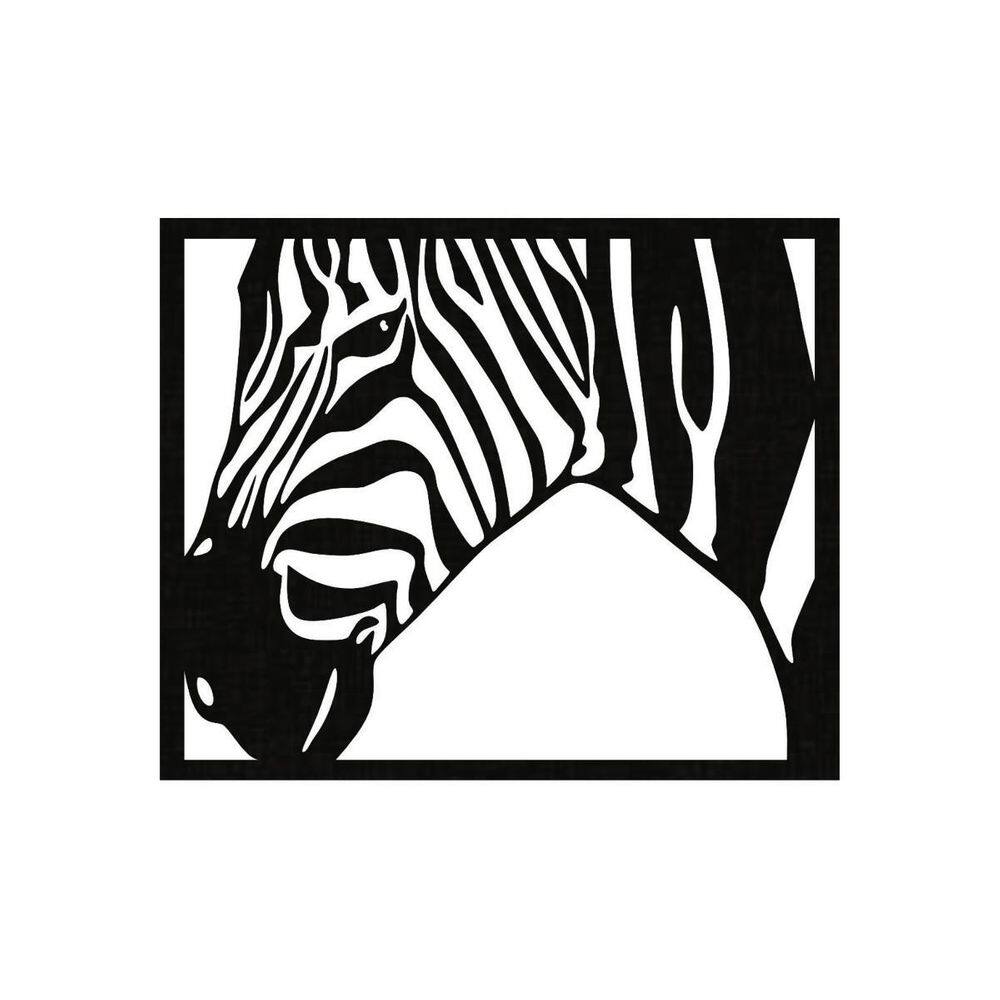 Quadro Decorativo Preto Mdf Zebra 40X20Cm