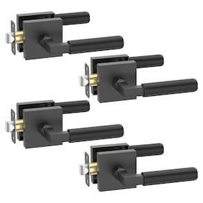 Maçaneta de porta FILTA Matte Black Passage Knurled sem travamento x4
