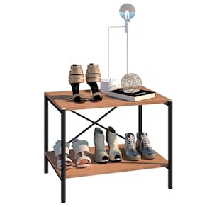 Sapateira Multiuso Hall de Entrada Padova 60cm 2 Prateleiras Demolição Preto - Abmaza
