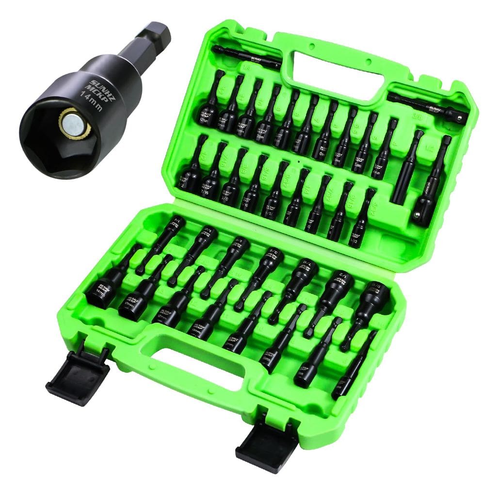 Conjunto de chaves de porca magnética SUNHZMCKP Impact Drill 39 unidades
