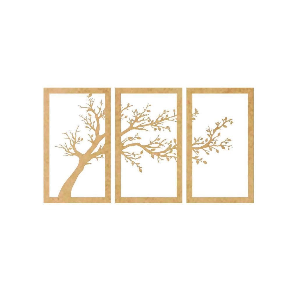 Quadro Decorativo Mdf Cru Arvore 40X20Cm